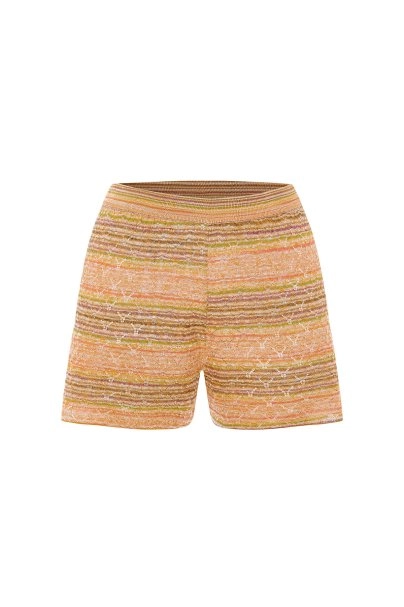 DEGRADE STRIPE BOHEMIAN KNIT SHORTS - 6