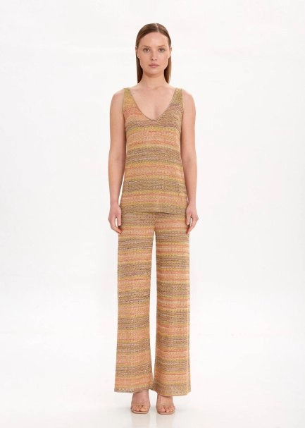 DEGRADE STRIPE BOHEMIAN KNIT TOP - 2