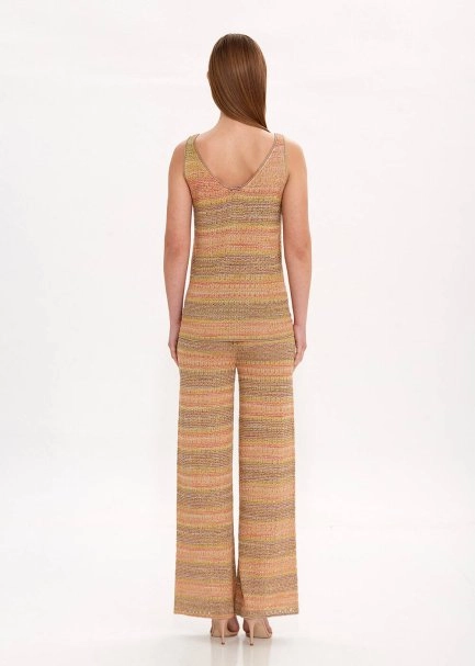 DEGRADE STRIPE BOHEMIAN KNIT TOP - 5