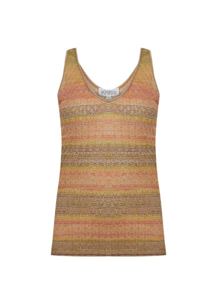 DEGRADE STRIPE BOHEMIAN KNIT TOP - 6