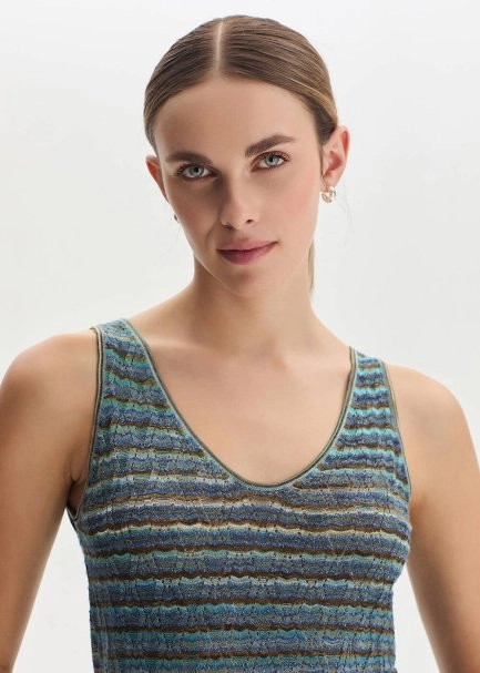 DEGRADE STRIPE FESTIVAL KNIT TOP - 1