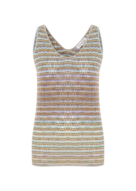 DEGRADE STRIPE SOFT CANDY KNIT TOP - 6