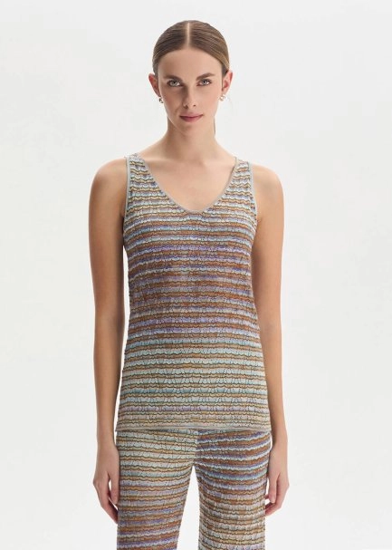 DEGRADE STRIPE SOFT CANDY KNIT TOP - 1