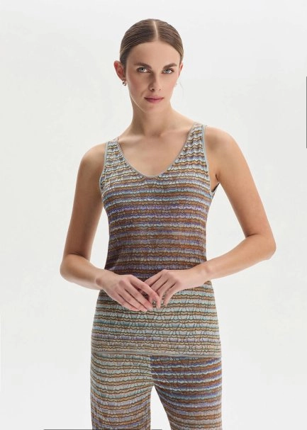 DEGRADE STRIPE SOFT CANDY KNIT TOP - 3