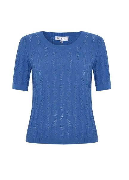 DENIM ORGANIC COTTON KNIT TOP - 6