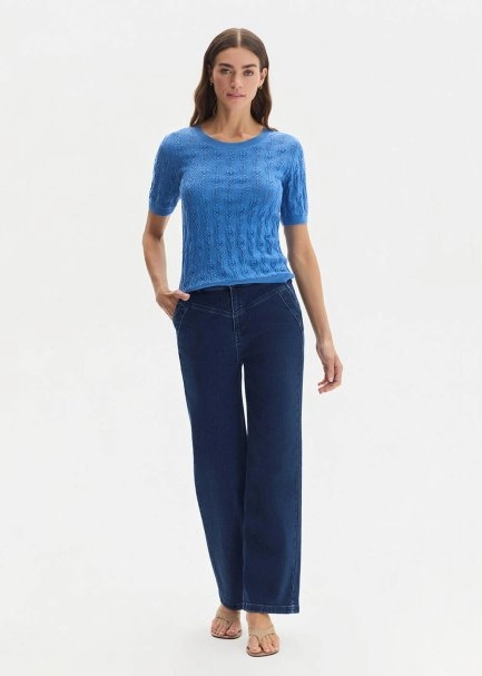 DENIM ORGANIC COTTON KNIT TOP - 2