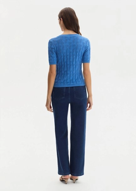 DENIM ORGANIC COTTON KNIT TOP - 5