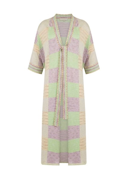 Desenli Bağcıklı Uzun Kimono - 6