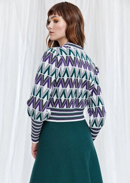 Desenli Renkli Kısa Kazak - 3