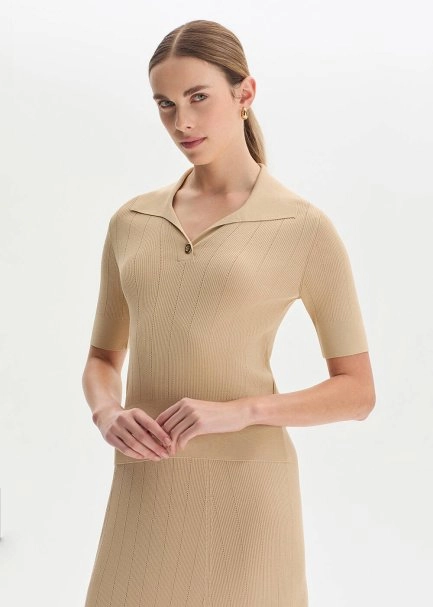 Desert Polo Neck Knıt Top - 3