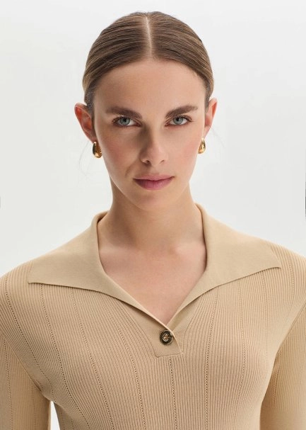 Desert Polo Neck Knıt Top - 2