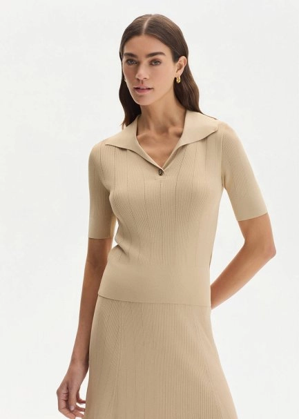 Desert Polo Neck Knıt Top - 1