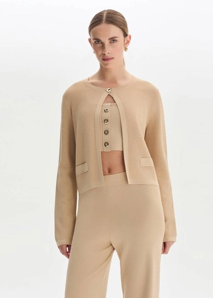 Desert Regular Fıt Knıt Jacket - 1