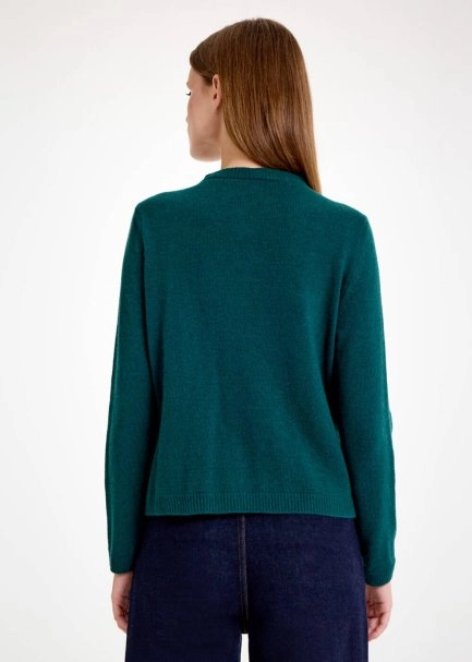 DETACHABLE COLLAR DETAILED MALACHITE KNIT CARDIGAN - 8
