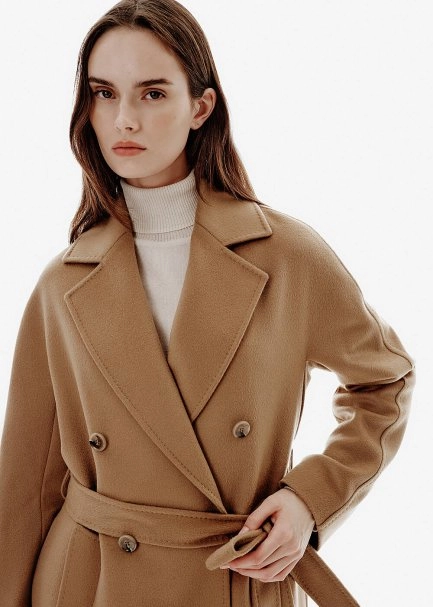 Double-Breasted Camel Wool Coat - 3