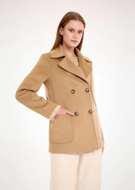 DOUBLEBREASTED CAMEL WOOL COAT - 3