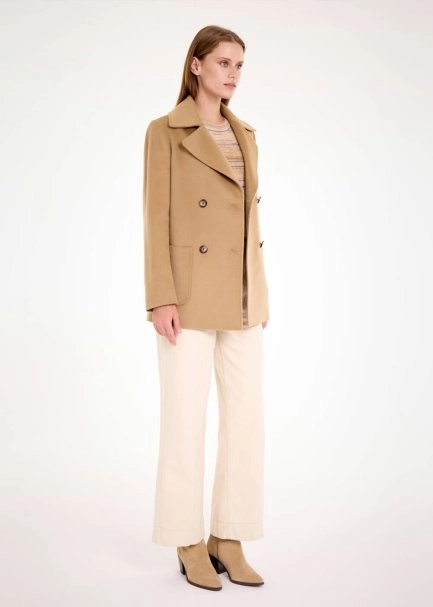 DOUBLEBREASTED CAMEL WOOL COAT - 5