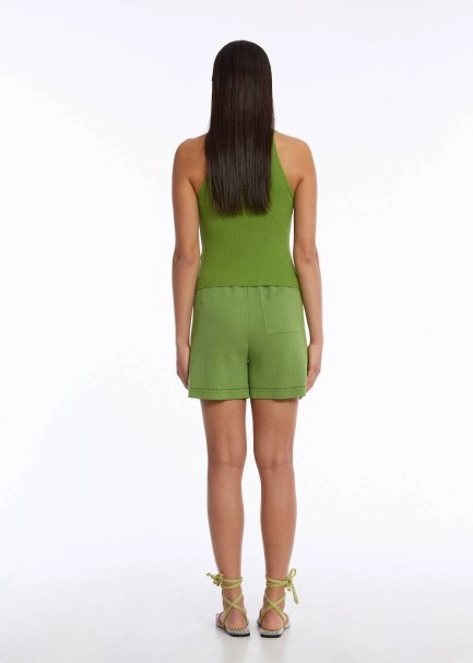 DRAWSTRING NEPHRITE KNIT SHORTS - 5