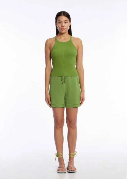 DRAWSTRING NEPHRITE KNIT SHORTS - 2