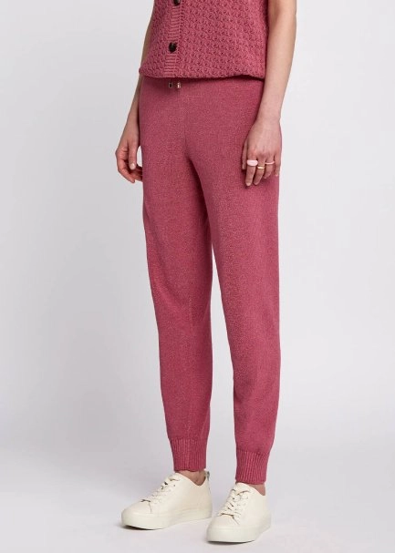 Drawstring Orchid Knit Jogging Pants - 4