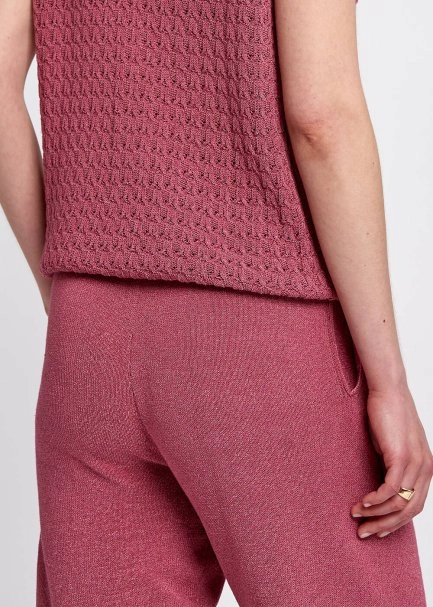 Drawstring Orchid Knit Jogging Pants - 7