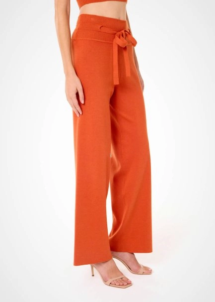 DRAWSTRING PUMPKIN KNIT PANTS - 4