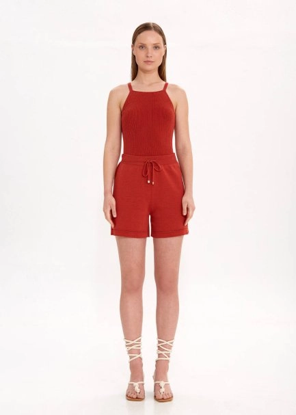 DRAWSTRING SPICE KNIT SHORTS - 1