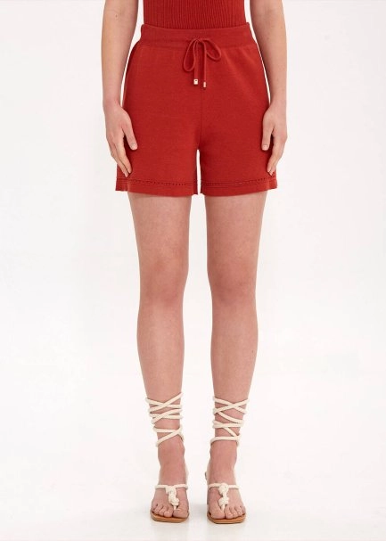 DRAWSTRING SPICE KNIT SHORTS - 2