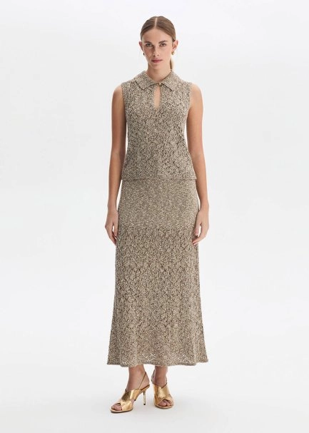 DROP COLLAR CACAO KNIT TOP - 4