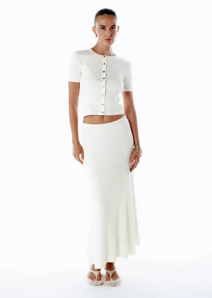 Düğme Kapamalı Ekru Triko Üst - 7