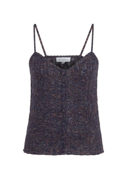 Düğme Kapamalı Mor Triko Üst - 6