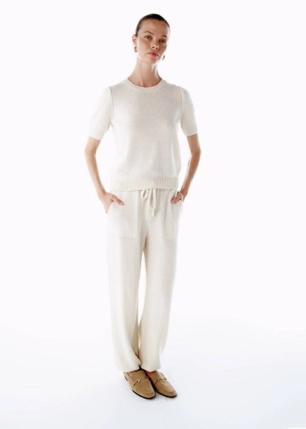 ECRU CASHMERE KNIT TOP - 2