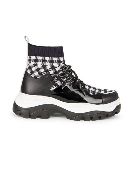 Ekose Desenli Siyah Spor Ayakkabı - 6