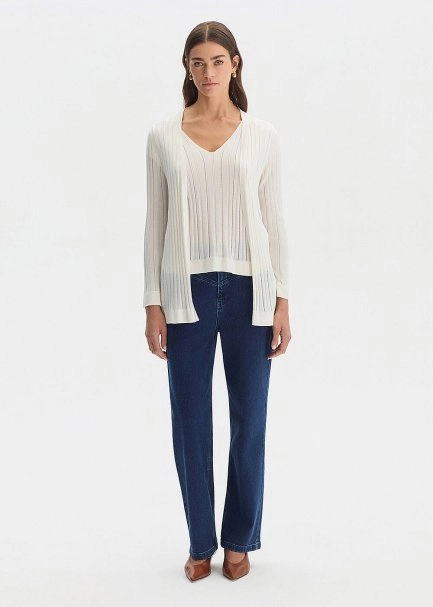 Ekru İpek Karışımlı Triko Hırka - 3