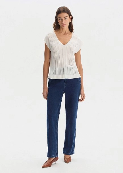 Ekru İpek Karışımlı Triko Üst - 2