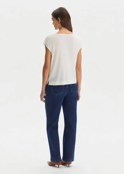 Ekru İpek Karışımlı Triko Üst - 5