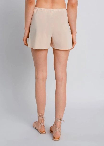 Elastic Waistband Nude Mini Short-Slip - 3