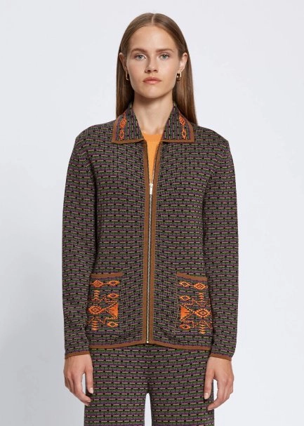 EMBROIDERIED MERINO WOOL KNIT JACKET - 1
