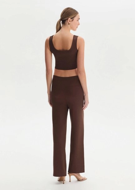 Epaulette Detaıled Cacao Knıt Pants - 5