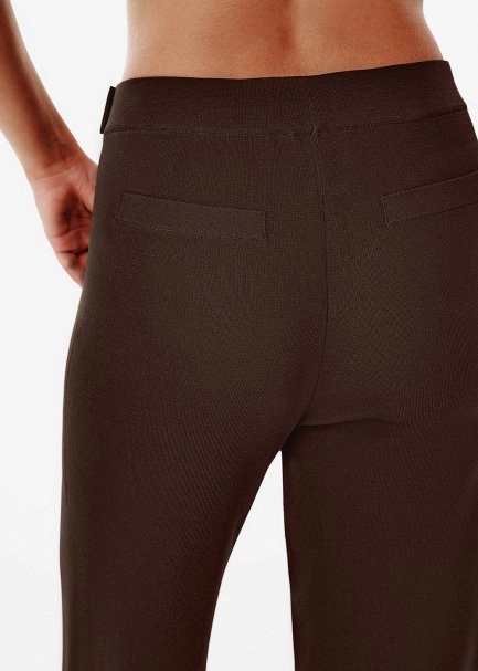 Epaulette Detaıled Cacao Knıt Pants - 3