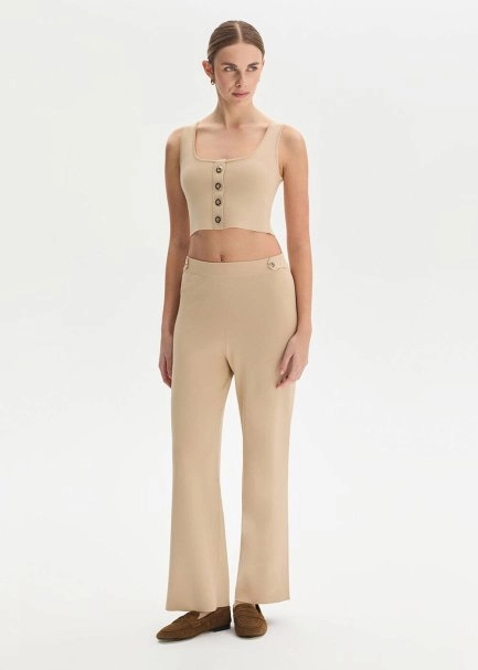 Epaulette Detaıled Desert Knıt Pants - 2
