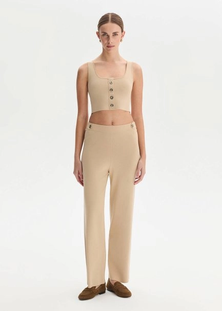 Epaulette Detaıled Desert Knıt Pants - 1