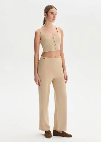 Epaulette Detaıled Desert Knıt Pants - 4
