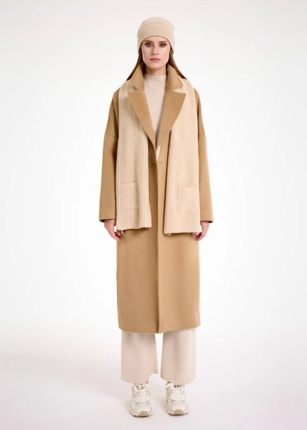 ESSENTIAL POCKET DETAILED CREAM CASHMERE SCARF - 1