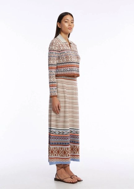 ETHNIC JACQUARD PATTERN CROP KNIT JACKET - 3