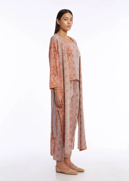 ETHNIC JACQUARD PATTERN KNIT CAFTAN - 2