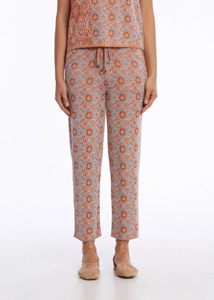 ETHNIC JACQUARD PATTERN KNIT PANTS - 1