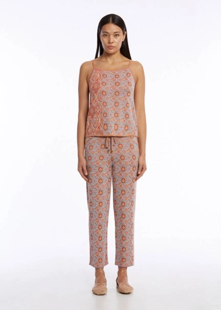 ETHNIC JACQUARD PATTERN KNIT PANTS - 2