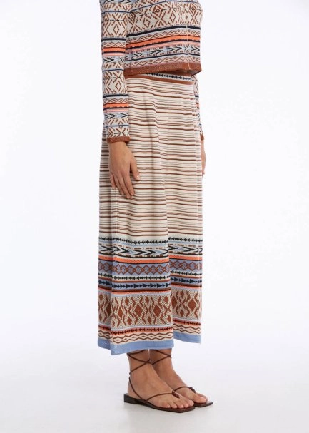 ETHNIC JACQUARD PATTERN KNIT SKIRT - 3