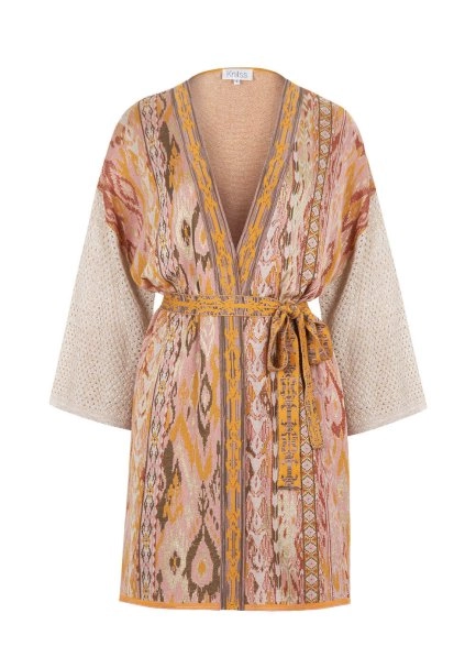 Ethnic Pattern Jacquard Knit Kimono - 8
